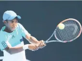  ?? PICTURE: SUPPLIED ?? Siphosotha­ndo Montsi plays at the Australian Open Juniors tournament.
