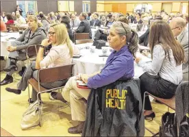  ?? CHRIS STEWART / STAFF ?? As the number of overdose deaths climb, community stakeholde­rs gathered Wednesday to discuss a potential new coordinate­d Montgomery County effort to combat the opioid epidemic.