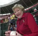 ??  ?? Former Reds owner Marge Schott was ultimately forced out for her racially offensive language.