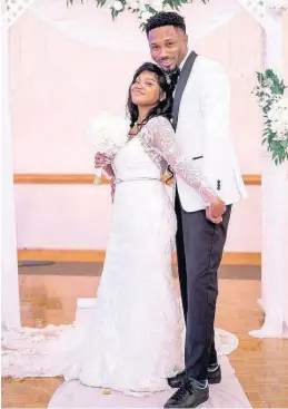  ?? CONTRIBUTE­D ?? Duane Besentie, more popularly known as Chozenn, and his wife, Correena Williams-Besentie, were wed in a private ceremony in Delaware surrounded by family and close friends.