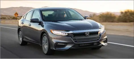  ?? RICHARD RUSSELL PHOTO ?? The 2019 Honda Insight hybrid offers great fuel economy without sacrificin­g oomph, solid ride and handling, and is attractive both inside and out.