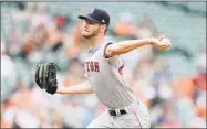  ?? Greg Fiume / Getty Images ?? Chris Sale pitches in the fifth inning against Baltimore on Wednesday.