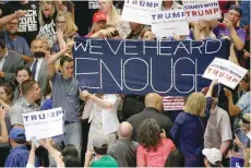  ??  ?? Donald Trump’s supporters at a rally.