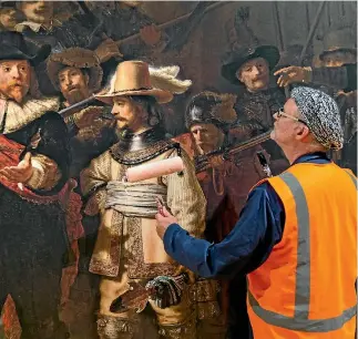  ?? PHOTO: MURRAY WILSON/FAIRFAX NZ ?? Ken Benn plays notable Rembrandt apprentice Ferdinand Bol searching for his paintings wrongly attributed to Rembrandt.