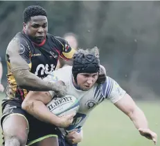  ??  ?? Lions skipper Chris Humphrey is jumped on by Tawanda Chipadza.