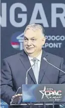  ?? SZILARD KOSZTICSAK / AP-LAPRESSE ?? Orbán ahir a la conferènci­a