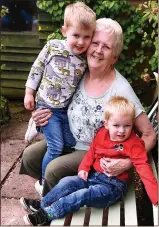  ??  ?? DELIGHT: Jean Robinson with her great-grandsons Freddie and Albie