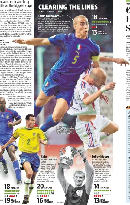  ??  ?? ▪ Italy’s Cannavaro (L) keeps France’s Zinedine Zidane off the ball during the 2006 World Cup final in Berlin. AFP