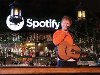  ?? Theo Wargo / Getty Images ?? Ed Sheeran performs onstage as Ed Sheeran and Spotify celebrate the launch of his album = on Nov. 7, 2021 in New York City.