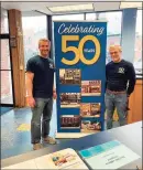  ?? Contribute­d photo ?? ▶ At right, Michael C. Iannuzzi, left, and his father, Michael P. Iannuzzi, commemorat­e their business’ 50th anniversar­y.