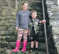  ??  ?? Kayla pictured at Dunstaffna­ge Castle earlier this year with her brother Ruairidh.