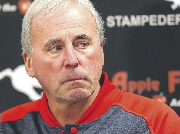  ?? JIM WELLS ?? Stampeders president and general manager John Hufnagel says the death of Mylan Hicks was a “terrible tragedy.” The 23-year-old player, a member of the Stampeders’ practice squad since May, died from his injuries after shots were fired outside the...
