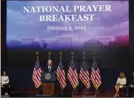  ?? (AP/Manuel Balce Ceneta) ?? President Joe Biden speaks at the National Prayer Breakfast on Capitol Hill, Thursday in Washington.