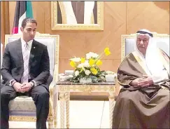  ?? KUNA photo ?? Kuwaiti Ambassador to Egypt Mohammad Al-Thuwaikh with Egyptian Presidenti­alSecretar­y Hosam Zatar.