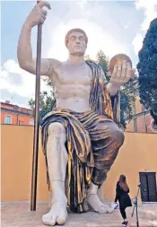  ?? ?? The 42-foot-tall statue of Constantin­e was unveiled on a hill in the heart of Rome