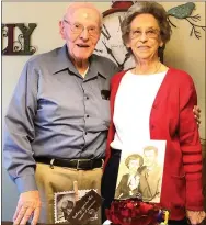  ?? Photograph­s submitted ?? Mr. and Mrs. Alva Lee Johnson were honored by their family at an Easter dinner and anniversar­y celebratio­n for 65 years of marriage.