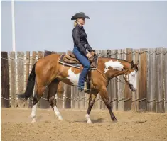  ??  ?? Practice your catchphras­e ritual often—sitting in a chair at home or at the barn (top); before entering your arena, pretending you’re at a show (above right); and at other times as you can. Use it while riding, too, to return yourself to a feeling of calm, energized confidence (above).