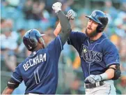  ?? LANCE IVERSEN, USA TODAY SPORTS ?? “We love to be flying under the radar,” says Steven Souza Jr., right, who has 19 home runs.