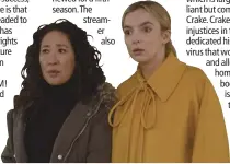  ??  ?? Sandra Oh and Jodie Comer star in “Killing Eve”