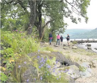  ??  ?? Ongoing issue Liz Smith MSP and Councillor Roz McCall visited Loch Earn last year to meet with locals and discuss ways in which ‘dirty camping’ in the Strath beauty spot could be tackled