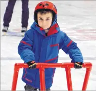  ?? ELIZABETH PATTERSON/CAPE BRETON POST ?? Grayson Parks, 5, of Sydney River appeared to be having a good time learning how to skate at Centre 200 on Tuesday morning during a skating party for St. Theresa’s Spirit Days.