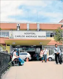  ?? ARCHIVO ?? Anomalías. En el Carlos Andrade Marín se encontró medicina caducada.