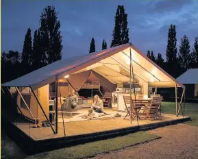  ??  ?? SPACIOUS Night under the canvas needn’t be a cramped affair for families