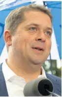  ?? AP ?? Conservati­ve leader Andrew Scheer speaks during a campaign rally in Vancouver yesterday.