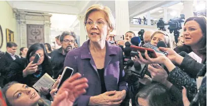  ?? ELISE AMENDOLA THE ASSOCIATED PRESS ?? Democratic Sen. Elizabeth Warren was first out of the gate in announcing a presidenti­al run in 2020. She’ll have company soon.