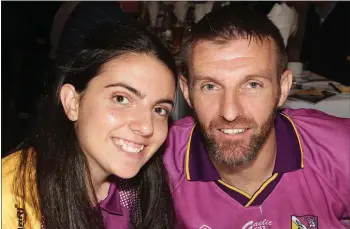  ??  ?? Caitlyn and Larry Morrissey from Tagoat at the Club Wexford pre-match dinner in the Talbot Hotel.