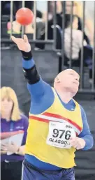  ??  ?? On target Most successful thrower Graeme Ferguson in action for Law AAC