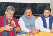  ?? HT PHOTO ?? Bollywood filmmaker Subhash Ghai addressing the media in Kurukshetr­a on Monday.