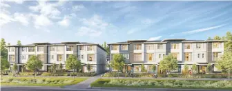  ??  ?? The Carson developmen­t by Royale Properties, in Surrey, offers 40 townhomes, starting at $669,900.