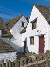  ??  ?? Fig 1 preceding pages: Llwyn Celyn in its valley. Fig 2 above: The rear of the house. The building to the right was added in the 17th or 18th century, perhaps for making cider. Fig 3 below: The central ground-floor room, created in the 17th century by inserting a first floor across the medieval hall