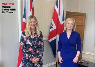  ?? ?? MEETING: Miriam Cates with Liz Truss.