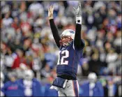  ?? CHARLES KRUPA / AP FILE ?? Patriots quarterbac­k Tom Brady will be 41 when the season begins in September, but he hasn’t shown any signs of slowing down.