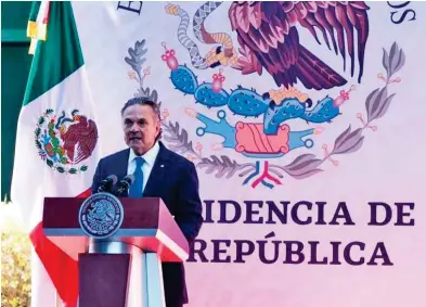  ?? FOTO: ?? ESPECIAL
⬤ AVANCE. El director general de Pemex resaltó los logros alcanzados en la rehabilita­ción del SNR.