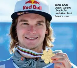  ?? FOTO AFP ?? Seppe Smits droomt van een olympische medaille in ZuidKorea.