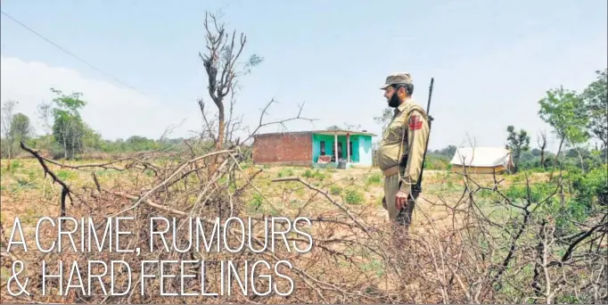  ?? PHOTOS: NITIN KANOTRA / HT ?? Above: Gujjar
▪ and Bakerwal families – including that of the victim’s  lived near this area in Rasana village. Due to the case, the entire area has been cordoned off by the police.