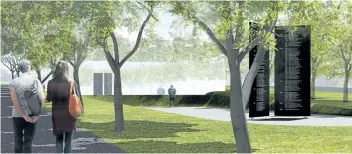  ??  ?? Concept art of the Welland Canal Fallen Workers Memorial which is now almost fully funded.