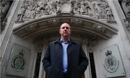  ?? London. Photograph: Andy Rain/EPA ?? Richard Lloyd, a former Which? director who was seeking to bring a US-style class action against Google, outside the supreme court in