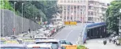  ?? ?? The Kemps Corner Flyover on Pedder Road was closed after the traffic police informed the BMC that it may be damaged
