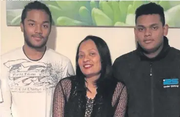  ?? Pictures: TRISTAN POTTER/SWNS ?? Mary Ragoobar, 46, and her sons Sean, 17, left, and Shane, 18, are feared to have died in the blast
