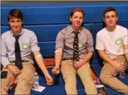  ??  ?? Devon Prep Senior Wilson Camp of Spring City (left), Sophomore Andrew Czachor of Newtown Square (center) and Junior Justin Chambers of Glennmoore donated blood during Devon Prep’s annual Red Cross Blood Drive. This year’s drive yielded over 35 pints of...