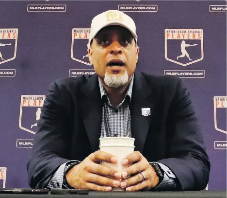  ?? MORRY GASH/THE ASSOCIATED PRESS ?? MLBPA executive director Tony Clark finds himself leading a union that may have lost its strength of unity.