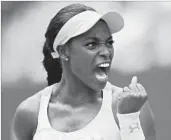  ?? ELSA/GETTY ?? Coming back from injury gave new perspectiv­e to Sloane Stephens, who defeated Anastasija Sevastova Tuesday.