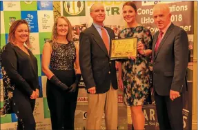  ?? Photos by Steve Kelly ?? Winner in the Dairy category was the Ballymac Dairy’s Cream. From left, Agnes Boucher Hayes, Carmel O’Shea Maloney, Chris Maloney, Leeann Chapman and Jimmy Deenihan.