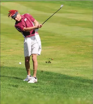  ?? Photo by Ernest A. Brown ?? Woonsocket’s Lorenzo Frisbee (above) shot a 56, as the winless Villa Novans suffered defeats to Mount St. Charles and North Smithfield at New England Country Club Wednesday.