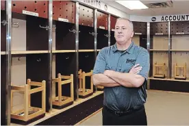  ?? CLIFFORD SKARSTEDT EXAMINER ?? Peterborou­gh Petes new head coach Rob Wilson, seen May 10 at the Memorial Centre, says all the returning Petes players will have a clean slate when training camp opens on Monday.