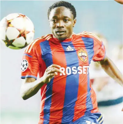  ??  ?? Musa in action for CSKA Moscow